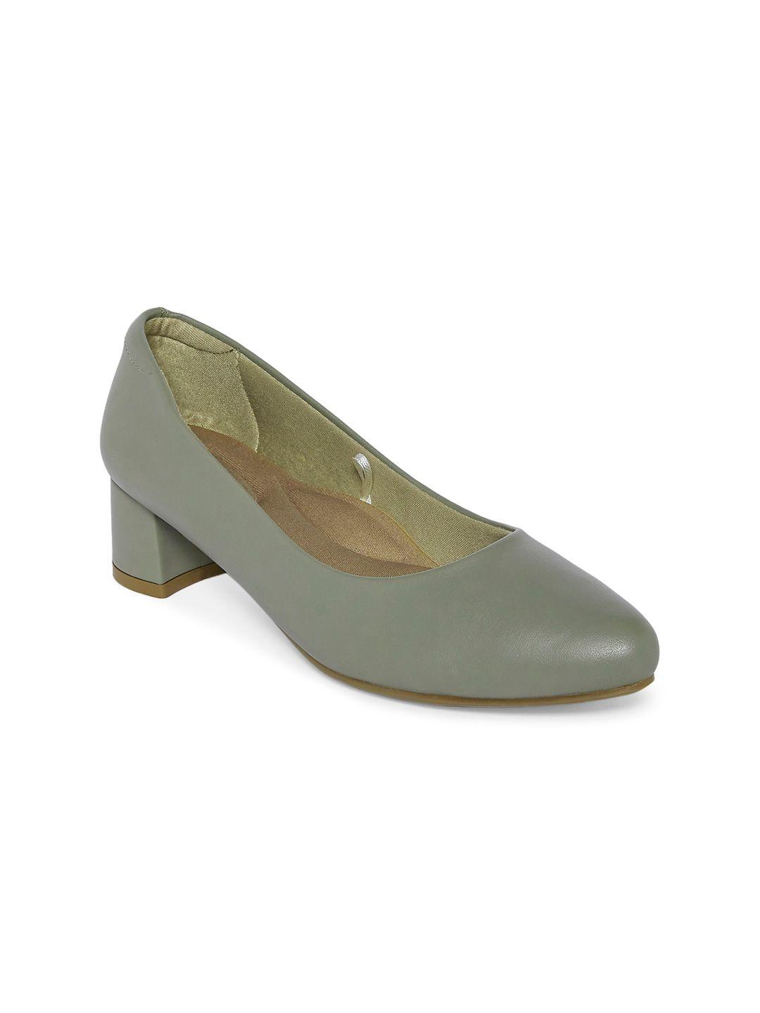 forever glam by pantaloons green block pumps