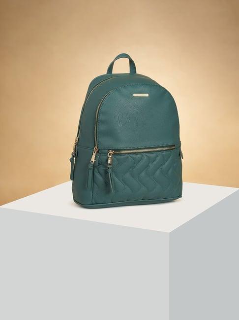 forever glam by pantaloons green pu medium backpack