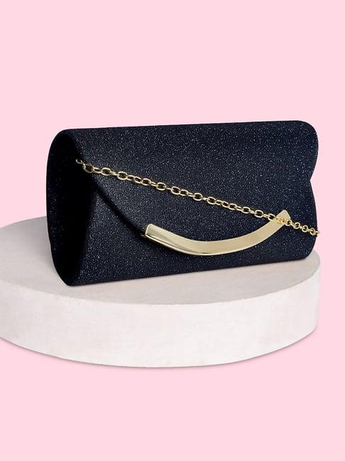 forever glam by pantaloons navy medium clutch