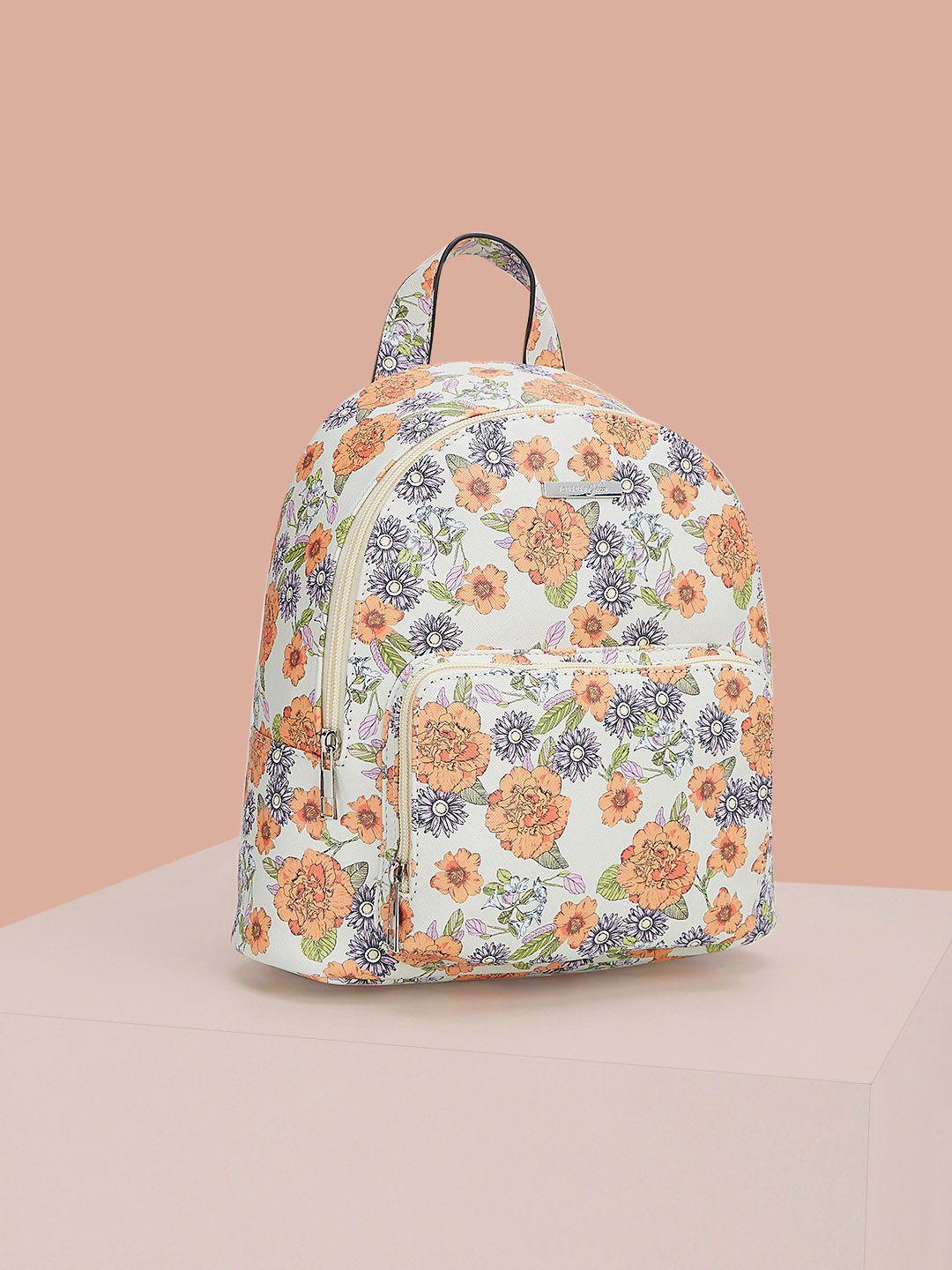 forever glam by pantaloons non-padded floral printed ergonomic shoulder straps backpack