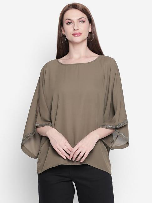 forever glam by pantaloons olive embellished top