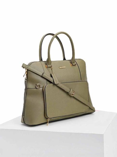 forever glam by pantaloons olive medium satchel handbag