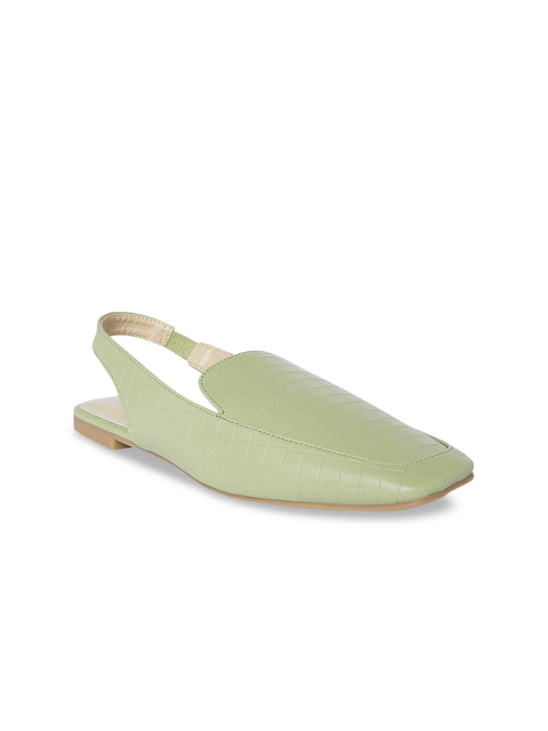 forever glam by pantaloons olive solid casual mules