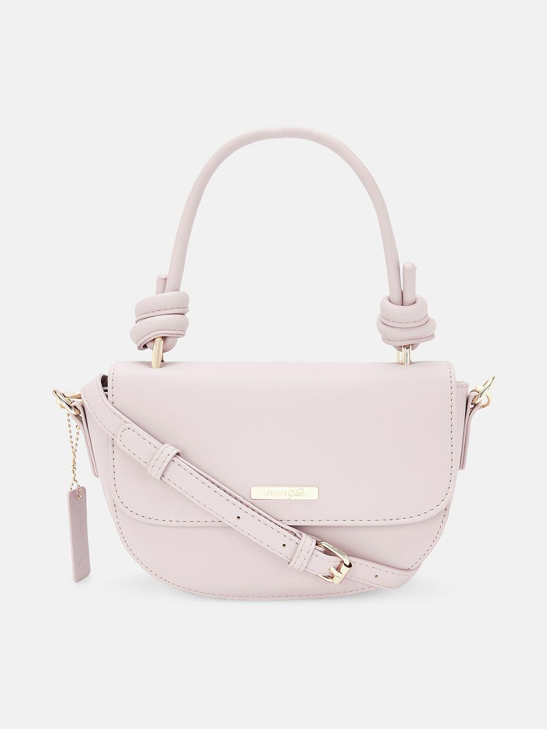 forever glam by pantaloons pink structured handheld bag