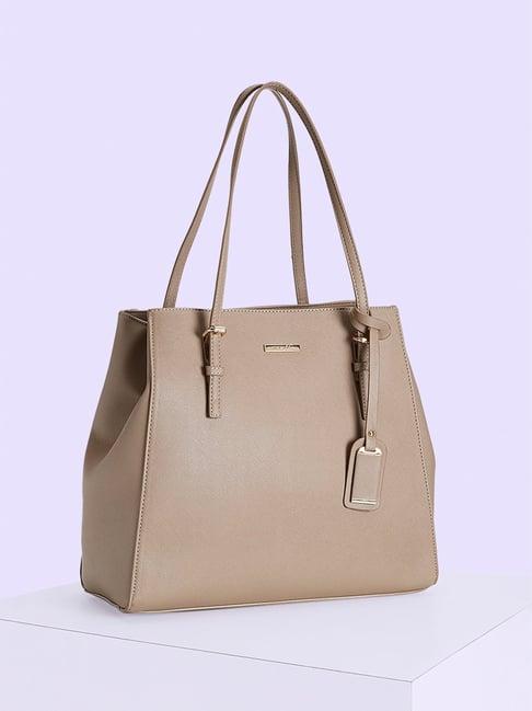 forever glam by pantaloons taupe shoulder bag