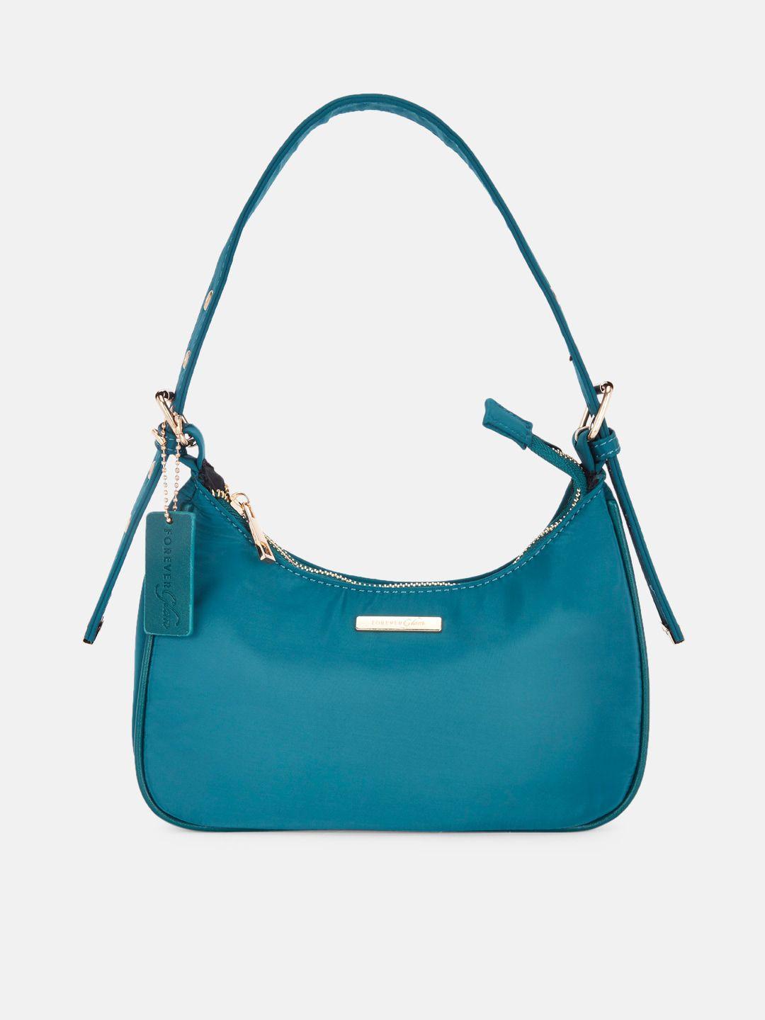 forever glam by pantaloons teal structured hobo bag