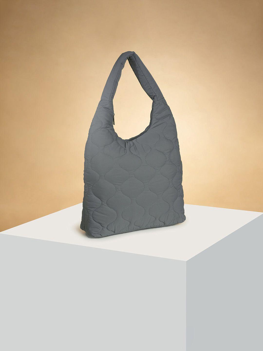 forever glam by pantaloons textured structured hobo bag with quilted detail