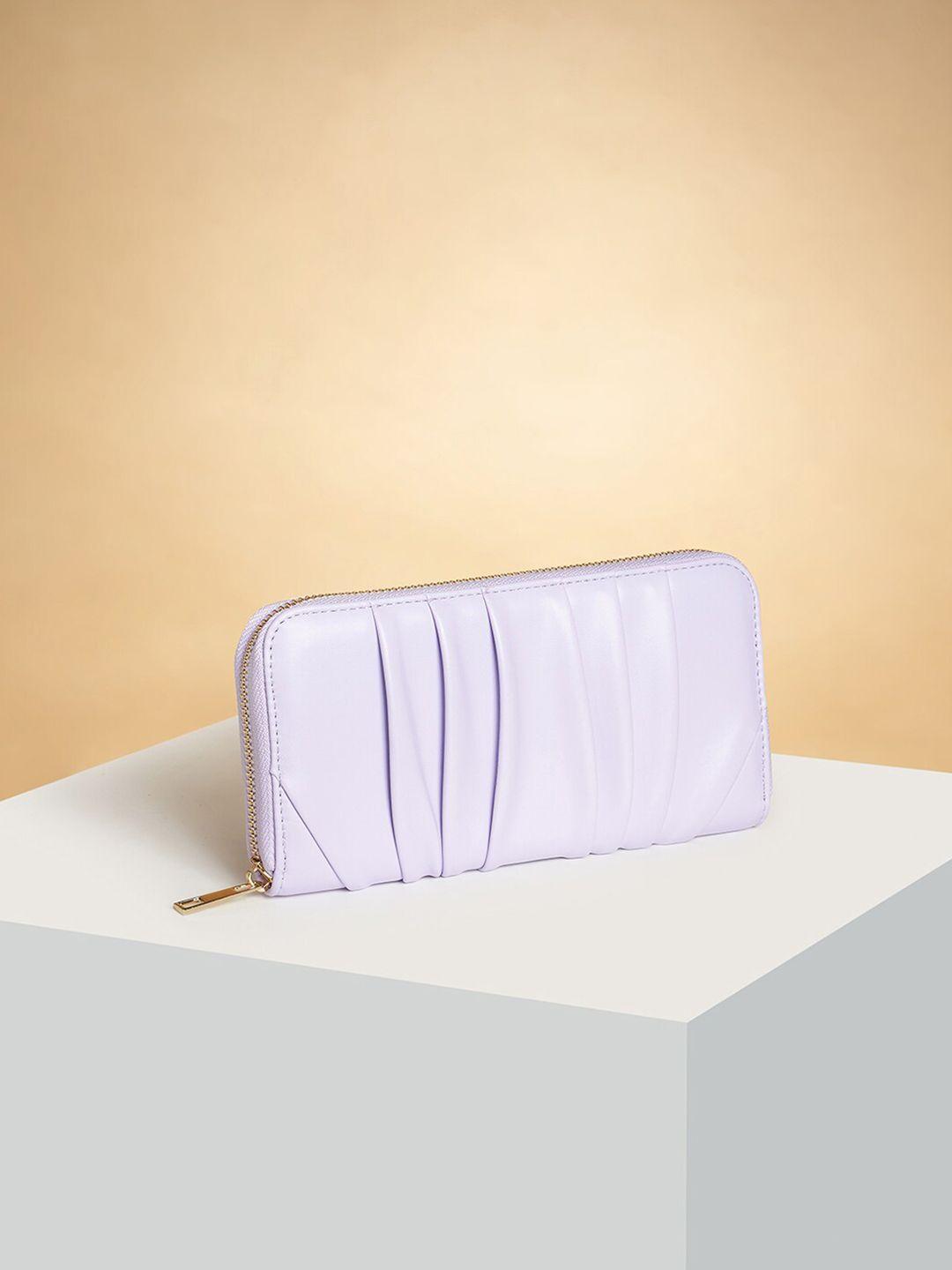 forever glam by pantaloons textured zip around wallet
