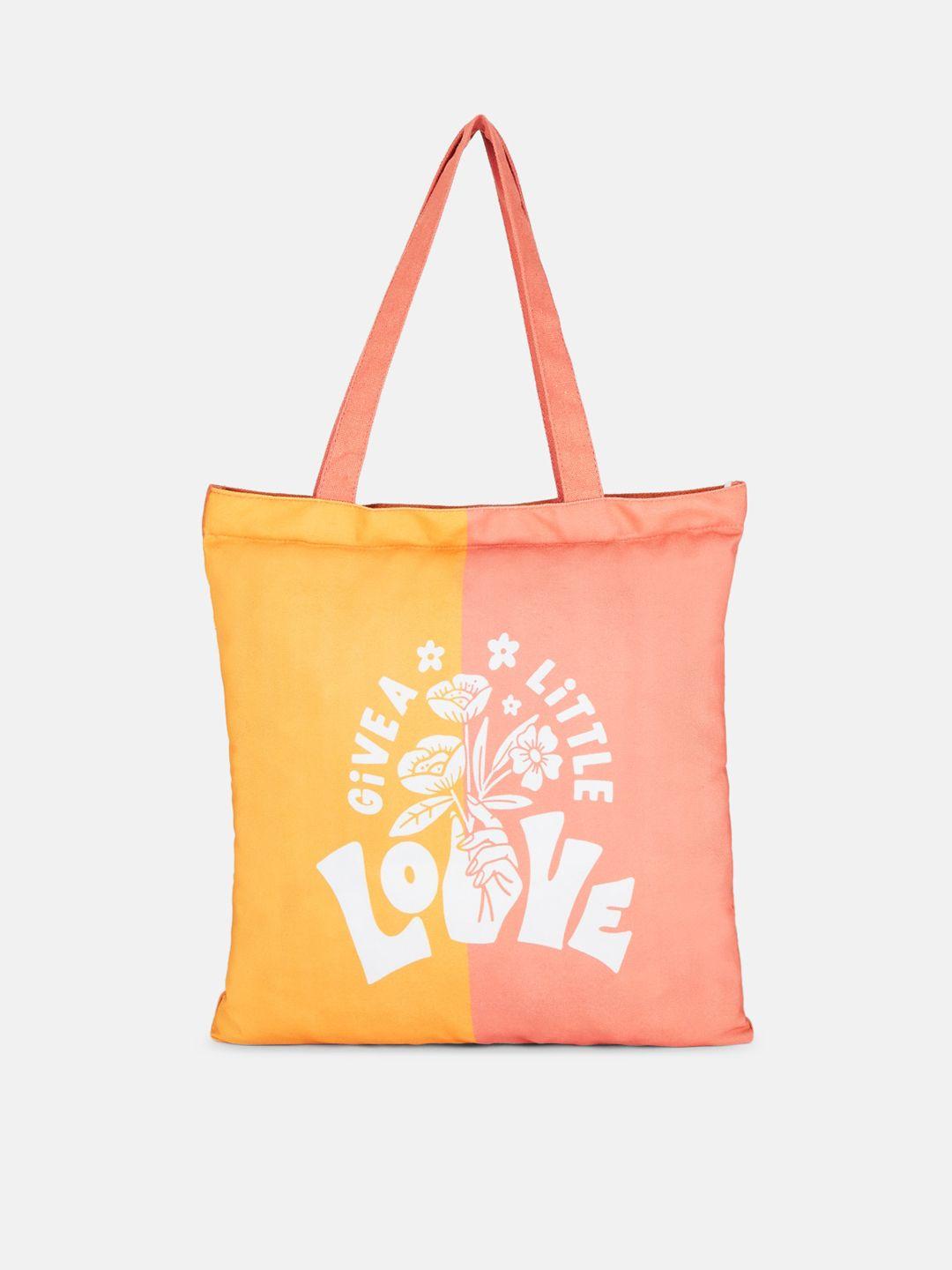 forever glam by pantaloons typography printed pure cotton shopper tote bag
