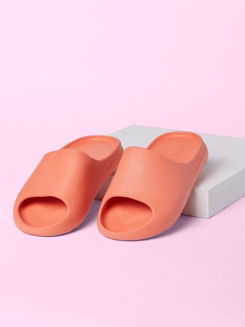 forever glam by pantaloons women's coral slides