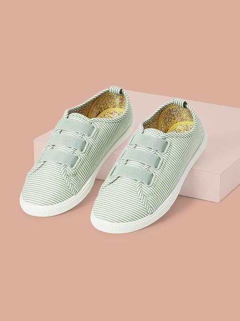 forever glam by pantaloons women's green sneakers