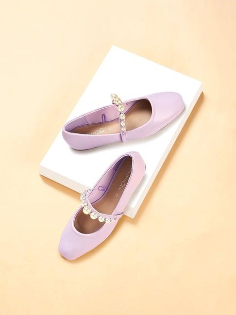 forever glam by pantaloons women's lilac mary jane shoes