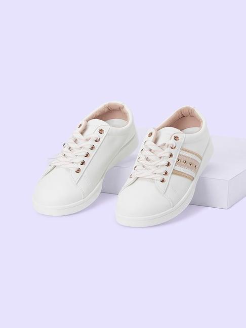 forever glam by pantaloons women's white sneakers