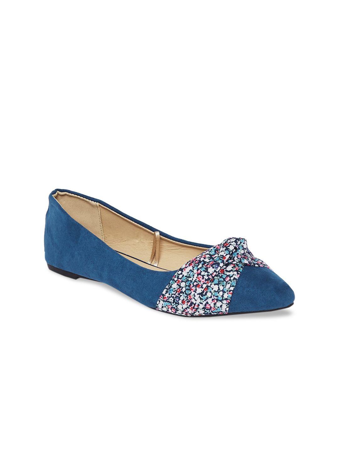 forever glam by pantaloons women blue ballerinas with bows flats