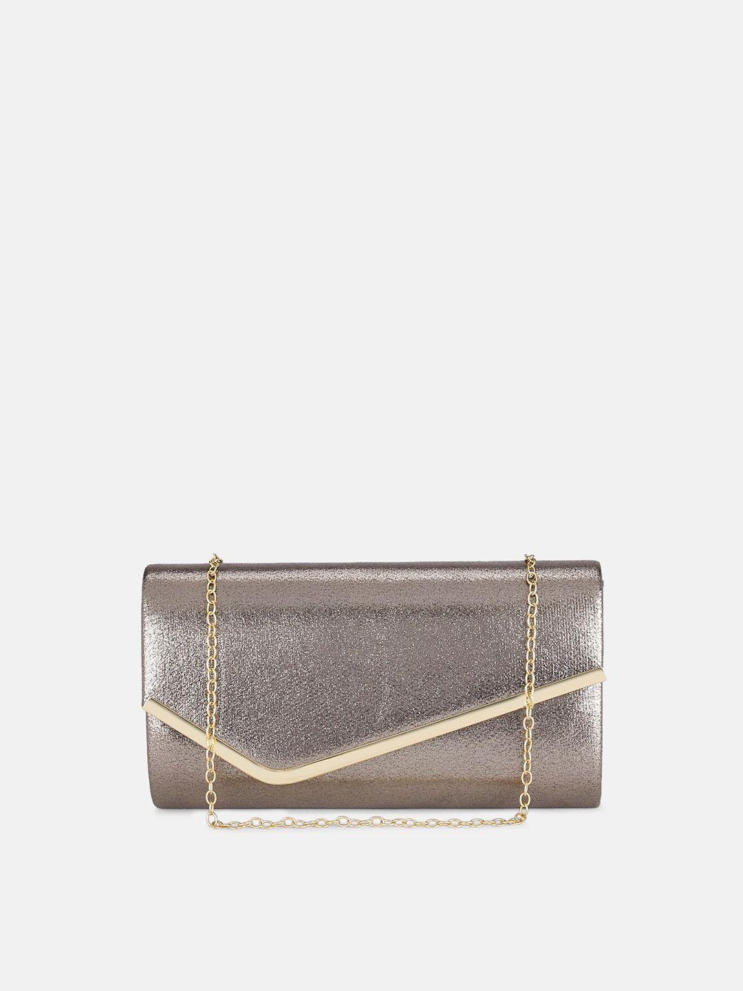 forever glam by pantaloons women bronze-toned & gold-toned envelope clutch
