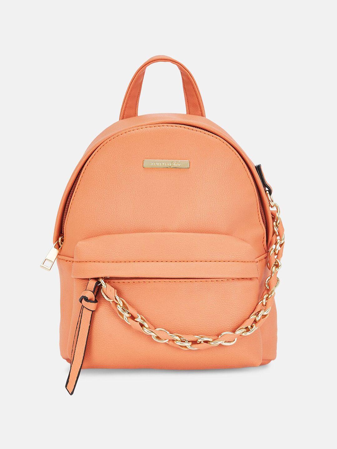 forever glam by pantaloons women coral solid backpack