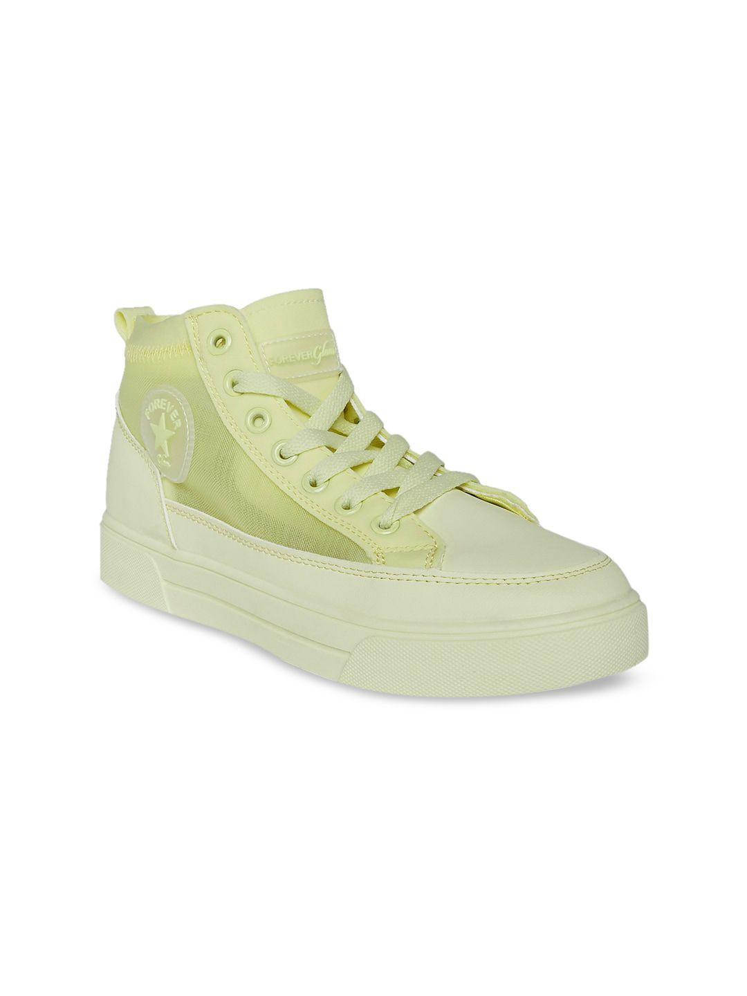 forever glam by pantaloons women lime green solid sneakers