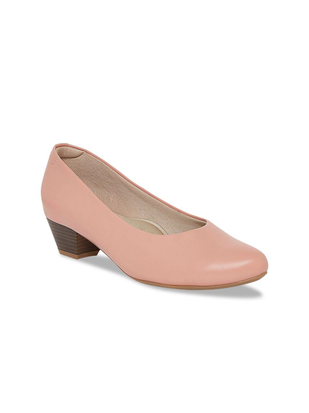 forever glam by pantaloons women pink solid leather pumps