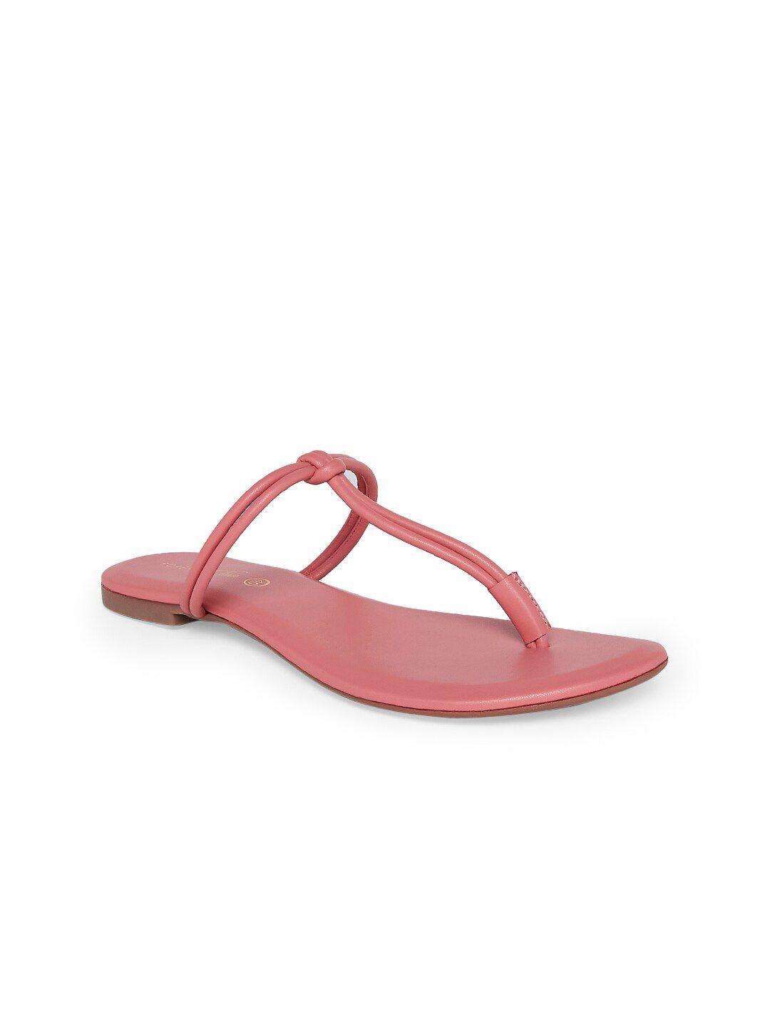 forever glam by pantaloons women pink t-strap flats