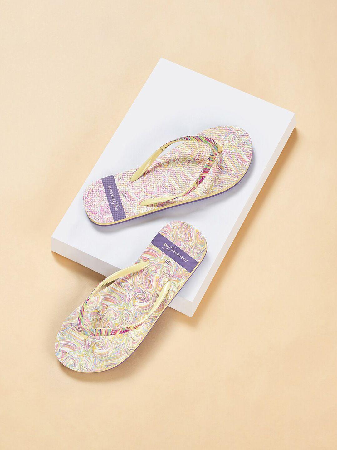 forever glam by pantaloons women printed thong flip-flops