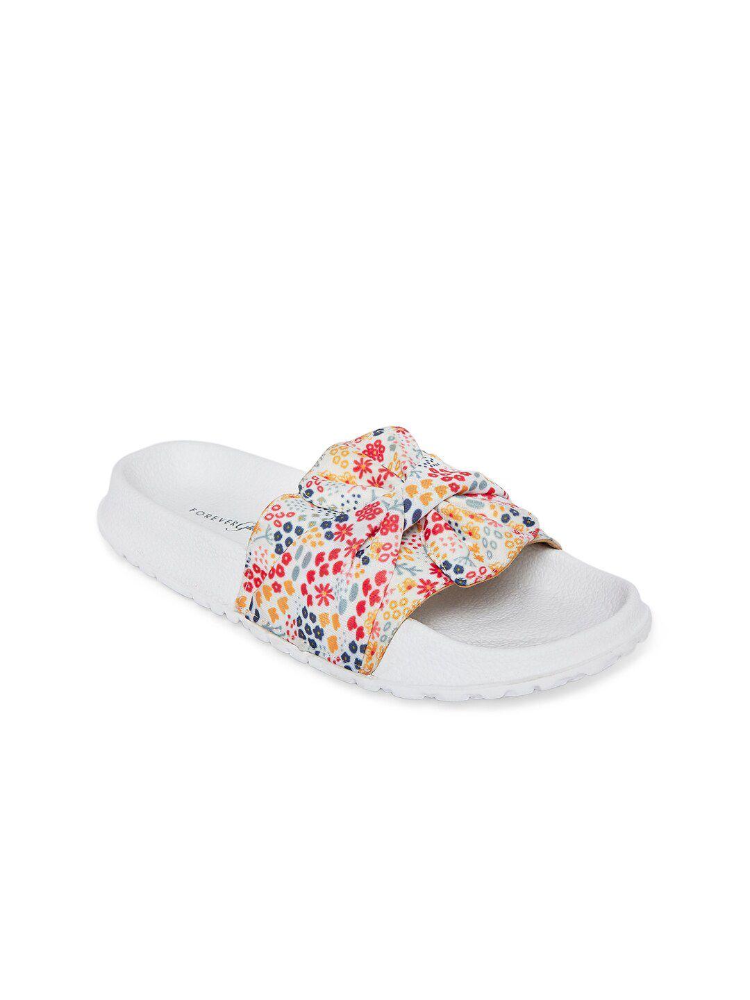 forever glam by pantaloons women white & multicoloured printed slip-on