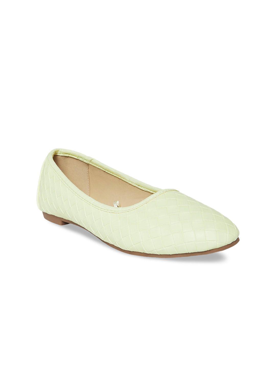 forever glam by pantaloons women yellow colourblocked ballerinas flats