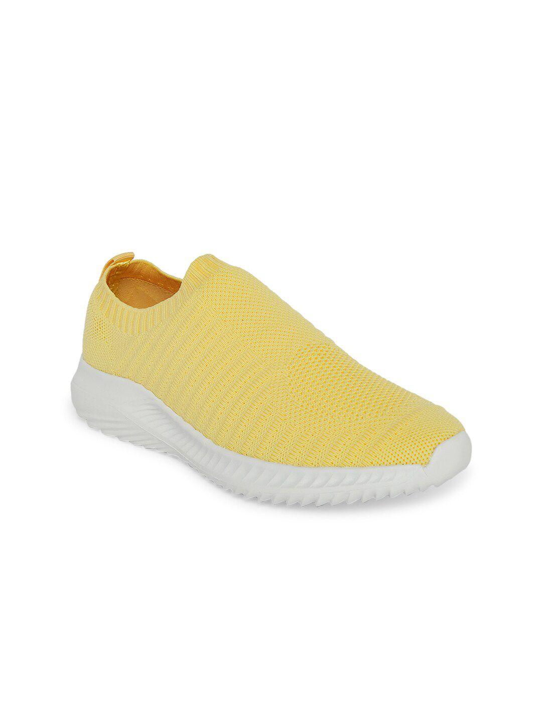 forever glam by pantaloons women yellow textile running non-marking shoes