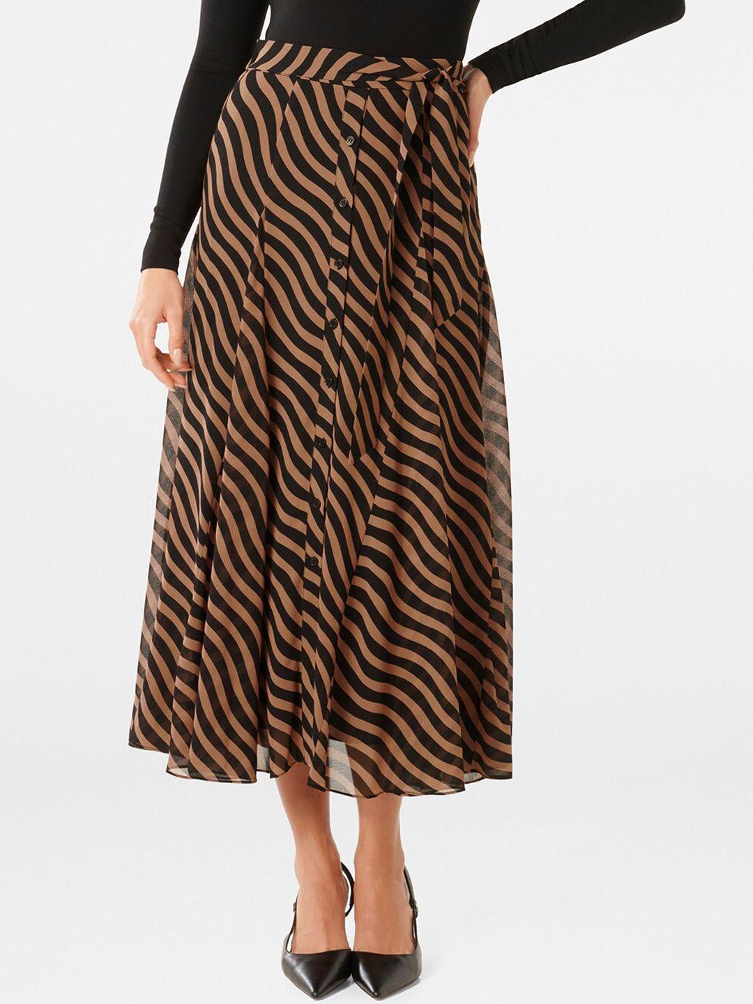 forever new abstract printed flared midi skirt
