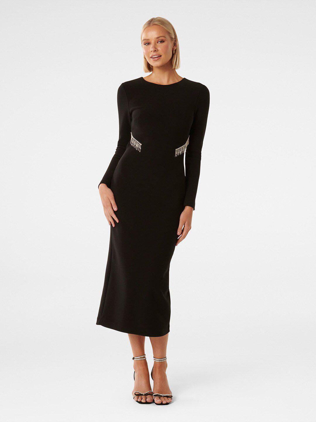 forever new arlington diamante trim midi dress