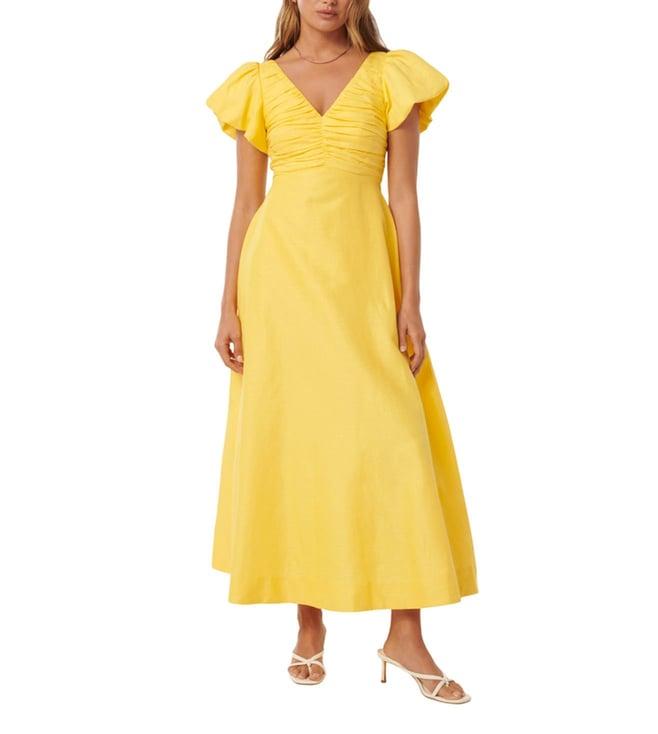 forever new aspen gold june ruched regular fit midi dress