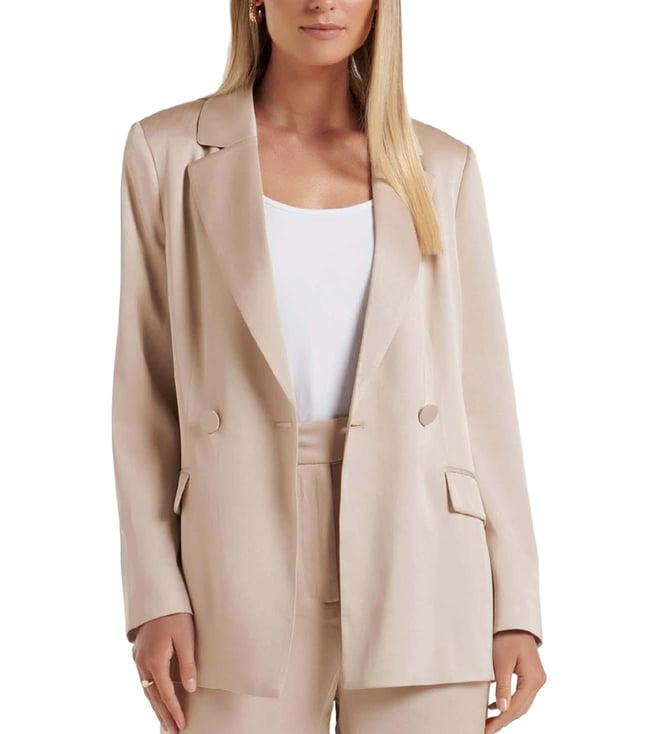 forever new beige tie-belt blazer