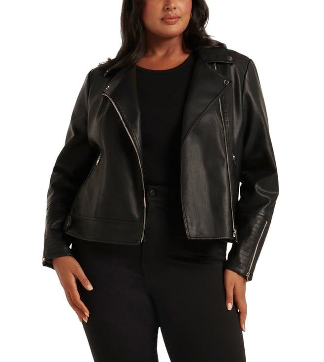 forever new black heidi curves biker jacket