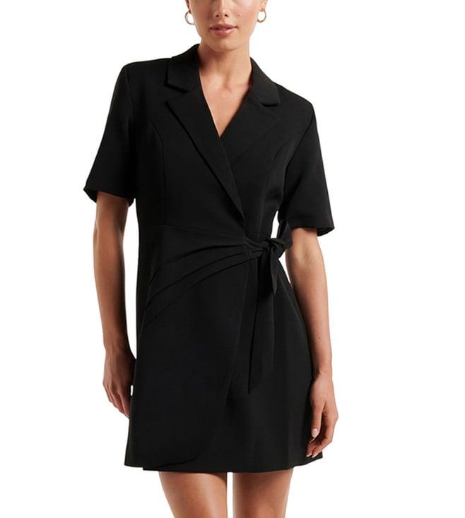 forever new black regular fit blazer dress