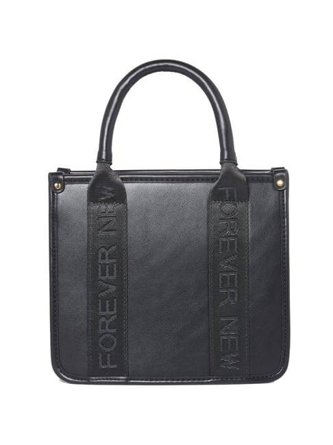 forever new black solid medium handbag