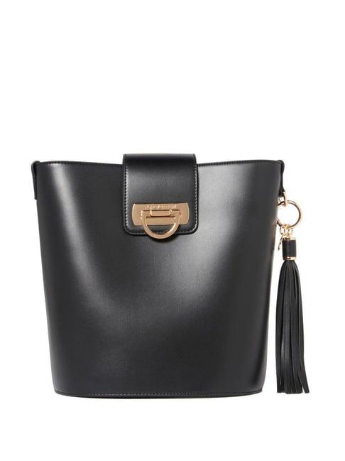 forever new black solid medium slings handbag