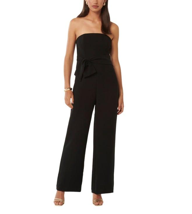 forever new black vicky bow regular fit jumpsuit