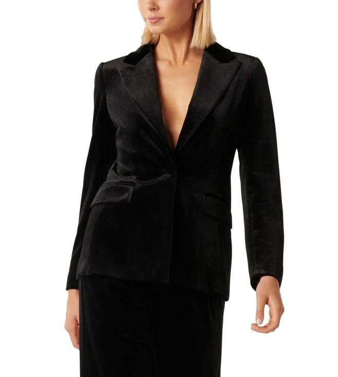 forever new black victoria velvet regular fit blazer