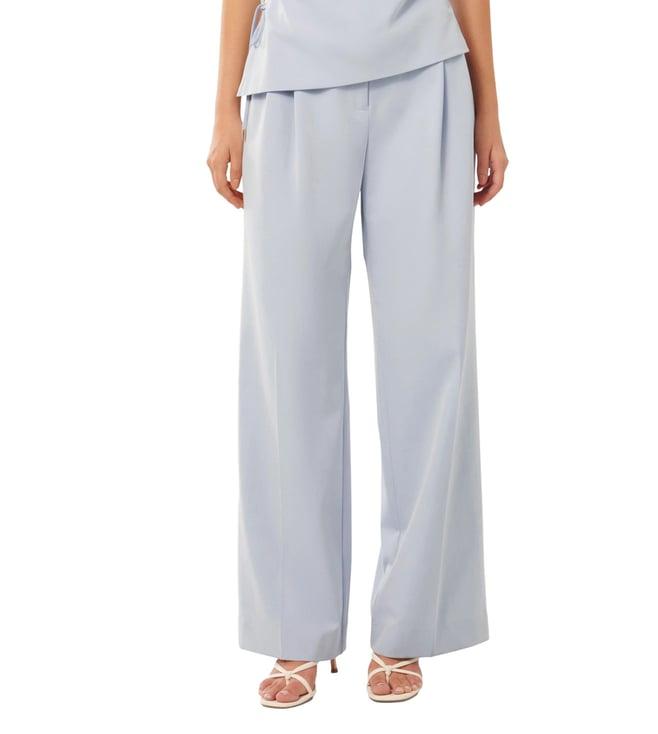 forever new blue libby regular fit pleated trousers