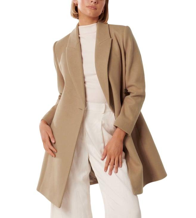 forever new camel jenny regular fit coat