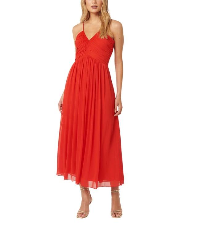 forever new candy apple red nakita ruched bodice regular fit maxi dress
