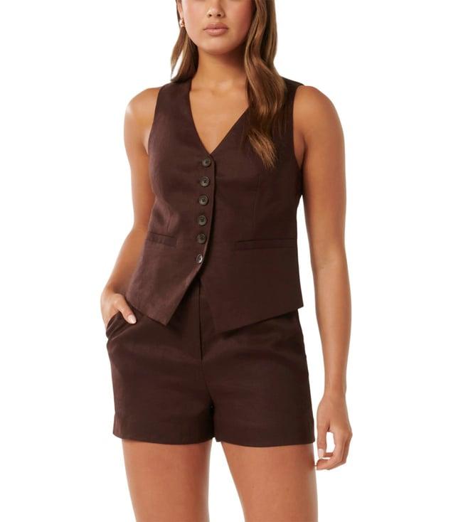 forever new chocolate saskia regular fit waist coat