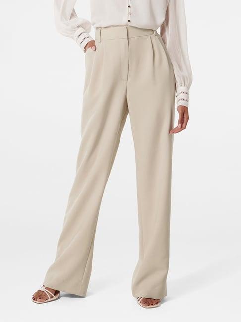 forever new cream pleated pants