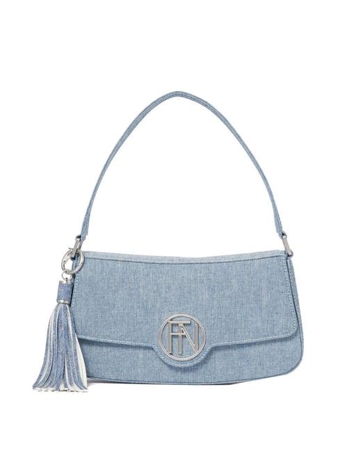 forever new denim solid medium shoulder handbag