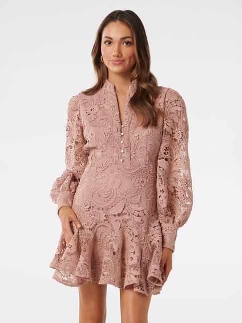 forever new dusty pink lace a line dress