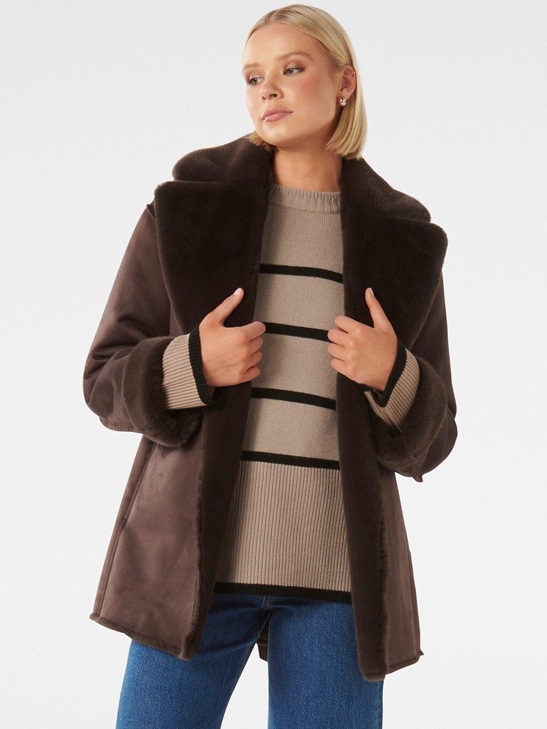 forever new erika faux fur lined coat