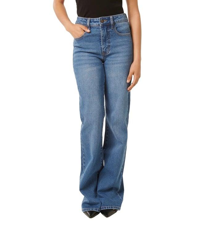 forever new flared blue kira petite high rise jeans