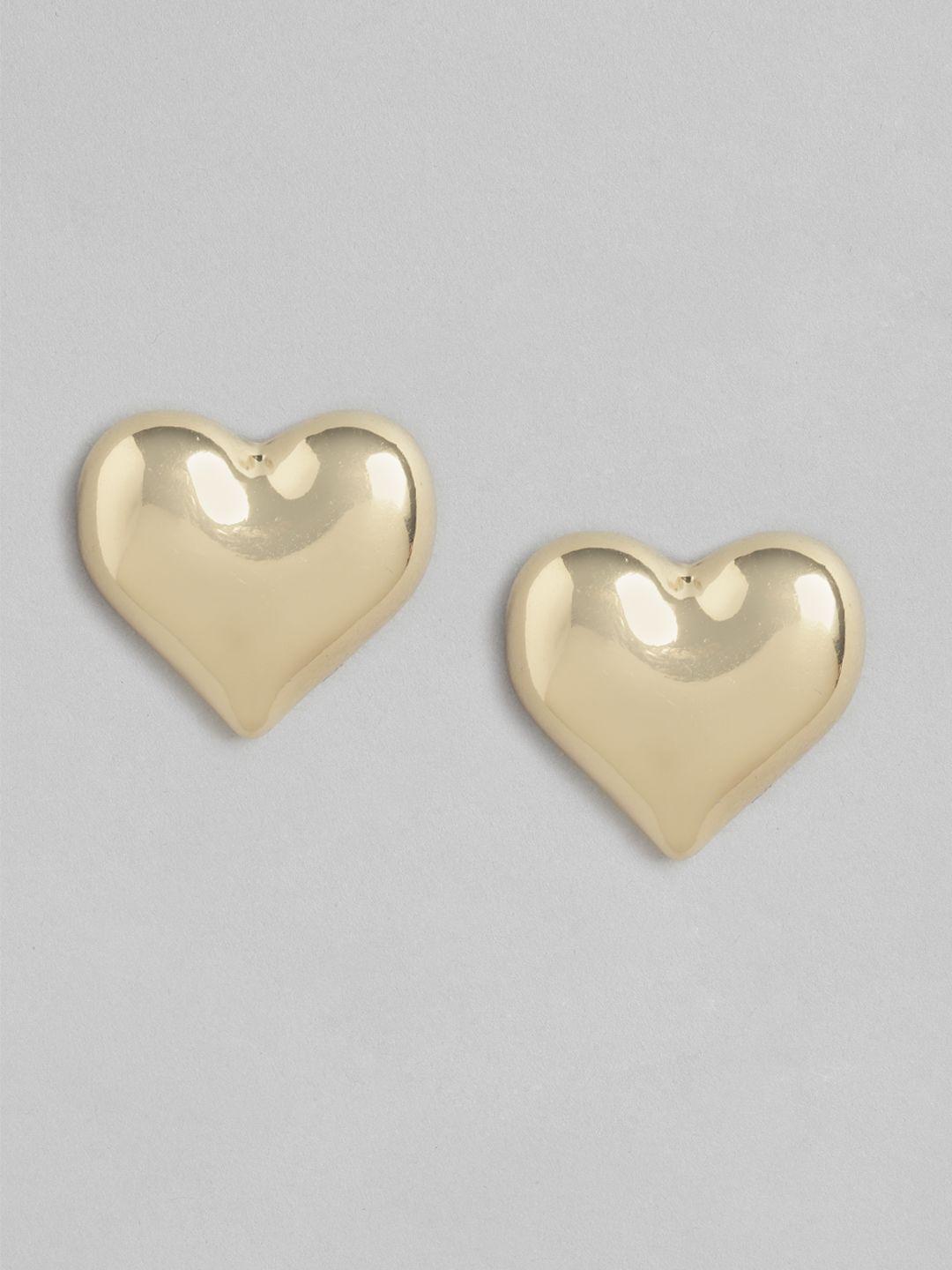 forever new gold-plated heart shaped studs earrings
