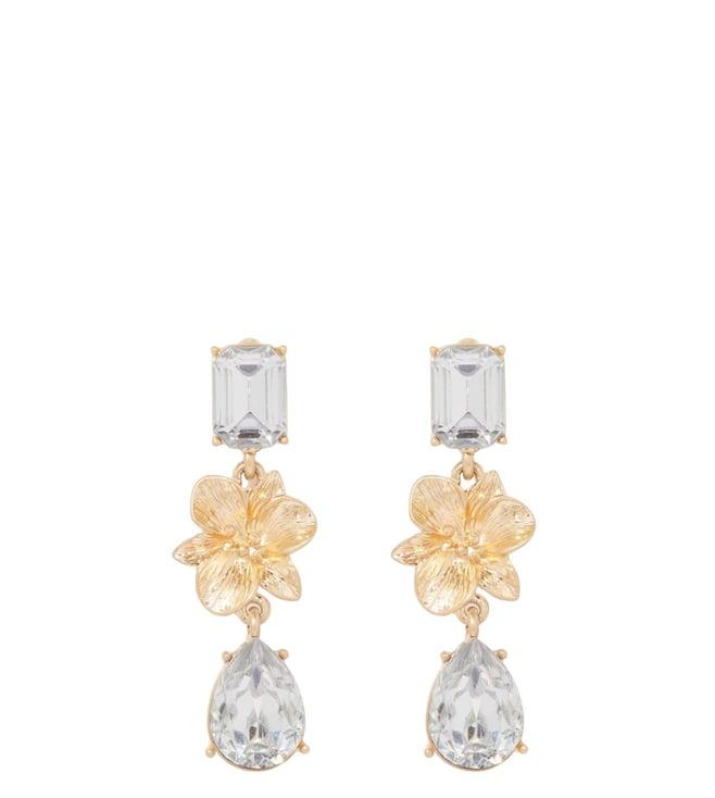 forever new gold signature blythe glass flower drop earrings