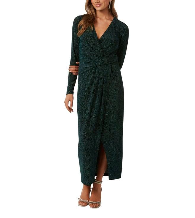 forever new green glitter joslin petite slim fit midi dress