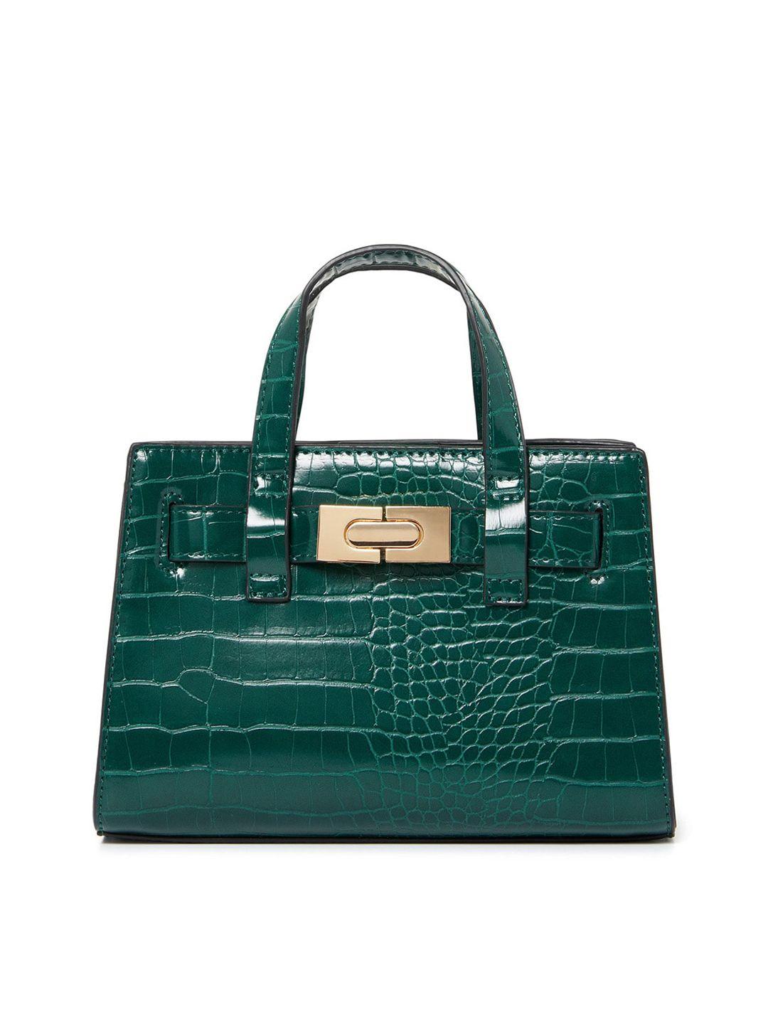 forever new green textured pu structured handheld bag